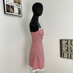 Sweet And Spicy Plaid Print Dress