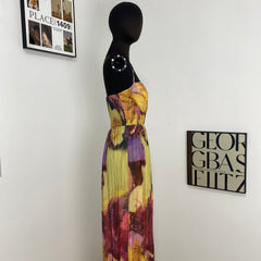 Sling Print Pleated Dress