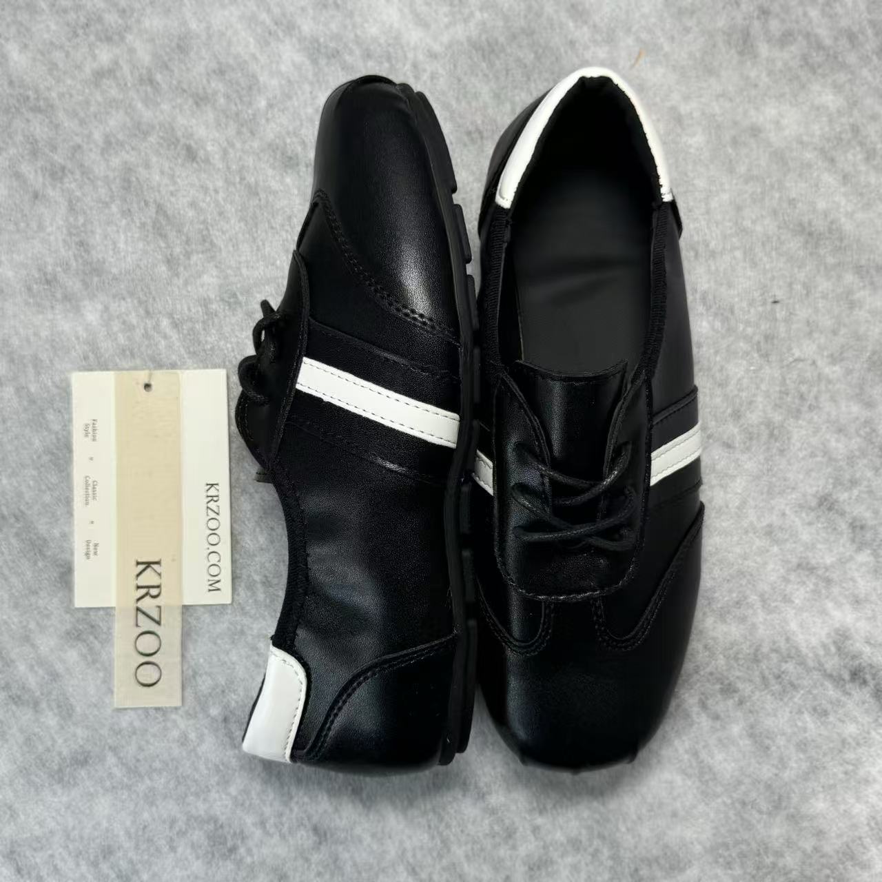 Retro square-top lace-up British style