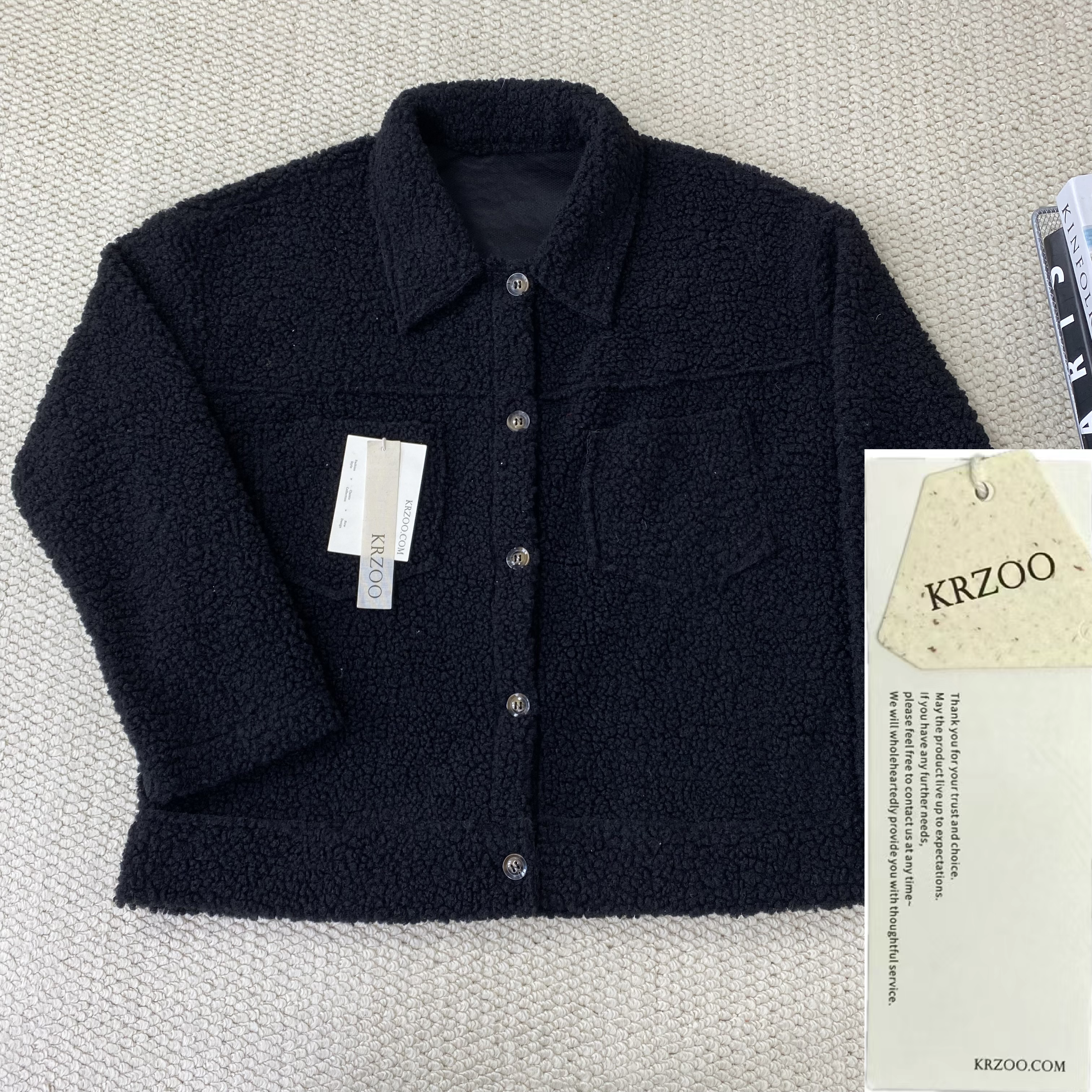 Collared single-breasted sheepskin coat