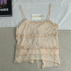 Classic ruffled V-neck halter knit top