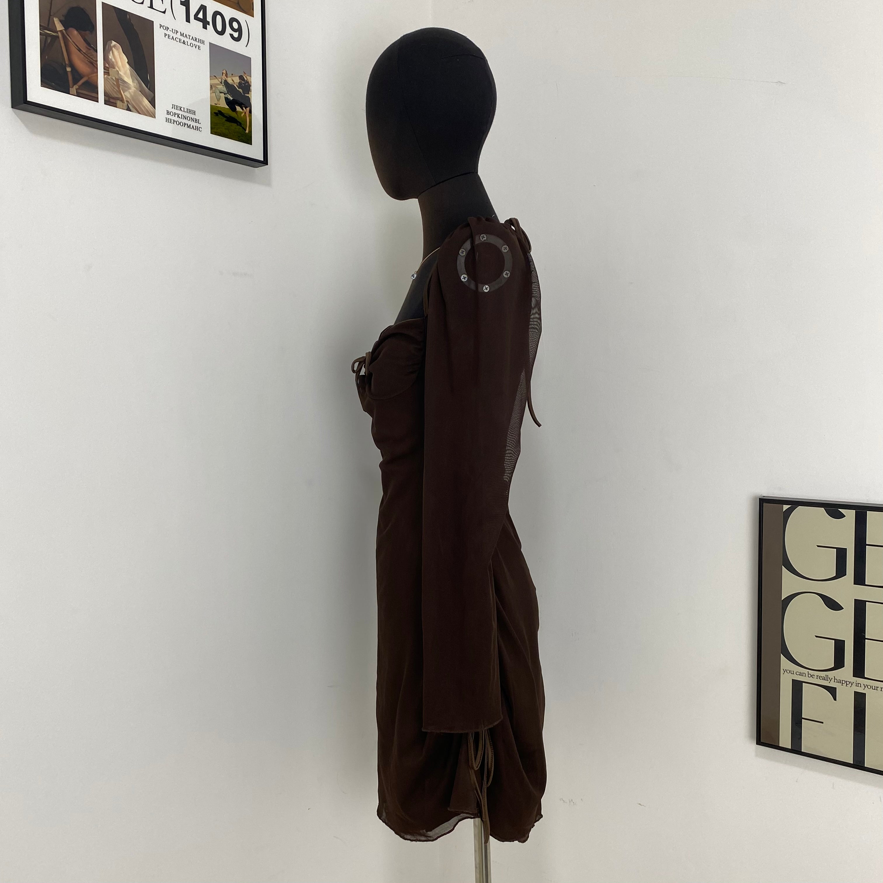 Solid Color Fitted Waist Link Dress