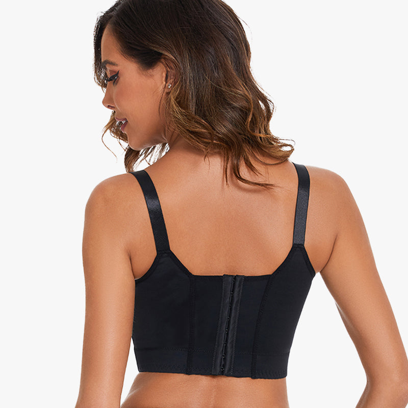 Full-Coverage Back Smoothing Bra - Black+Beige (2 PCS)