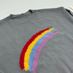 Rainbow Stripes Loose-Fitting Pullover Sweater