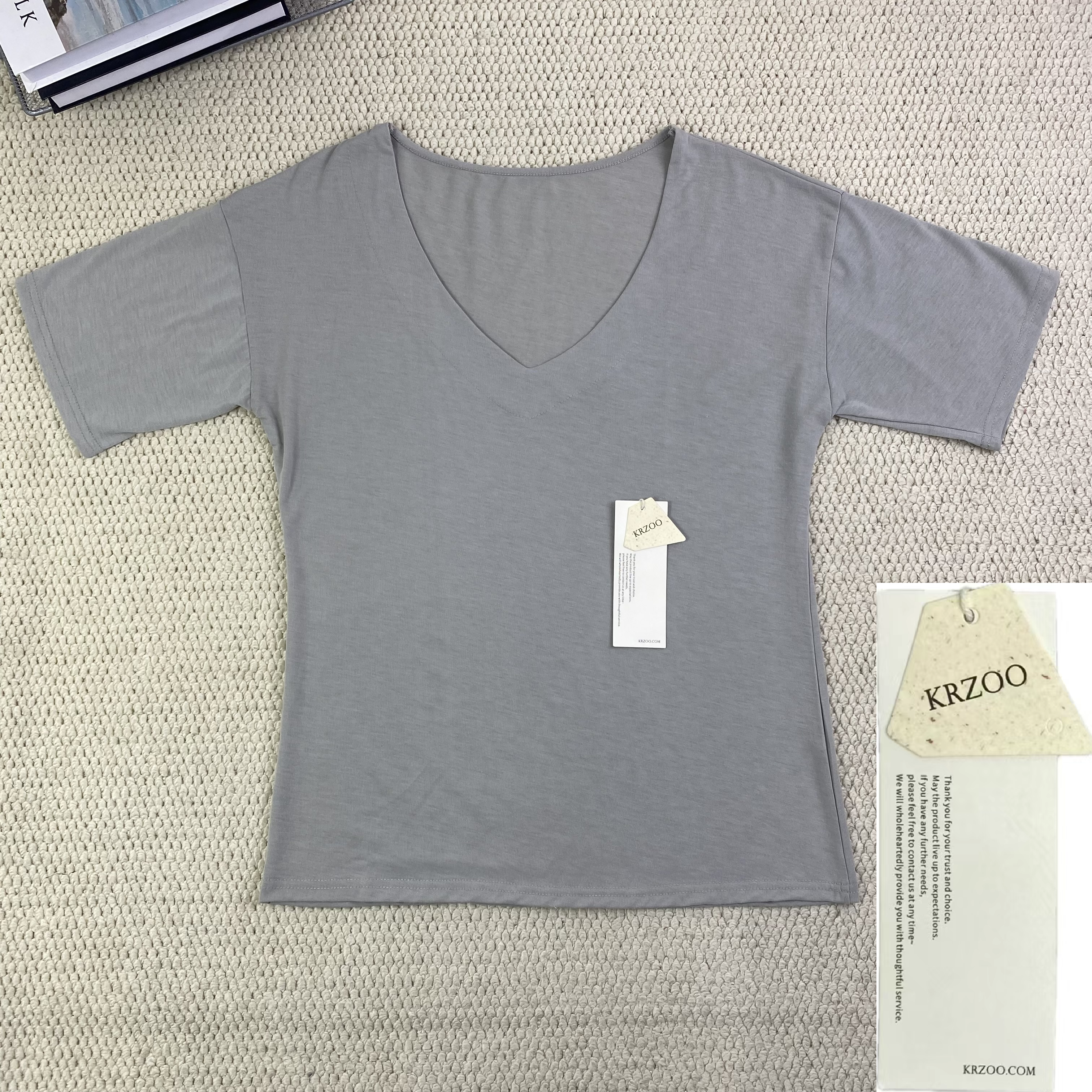 V-neck washed vintage base T-shirt