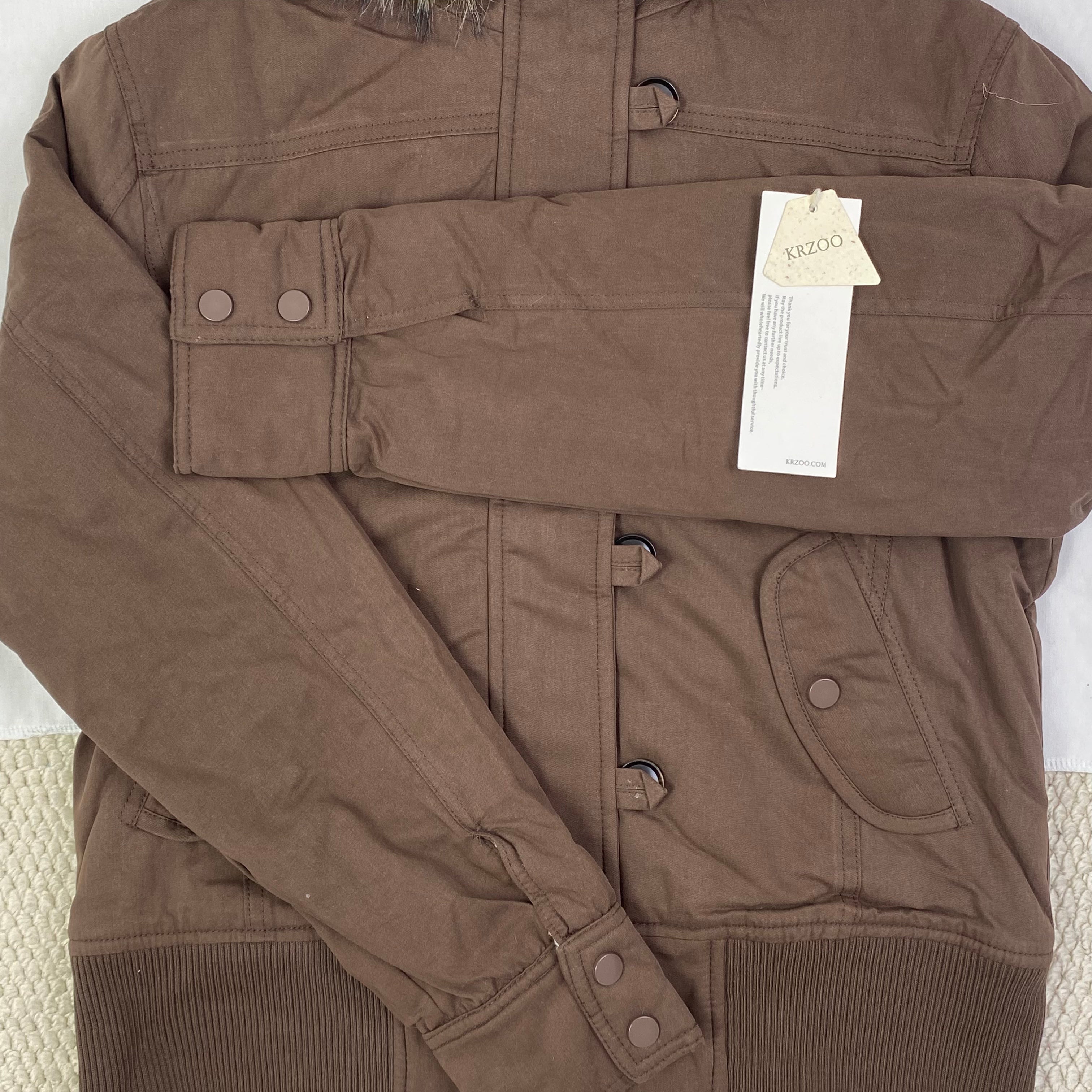 Down-lined hooded jacket short coat