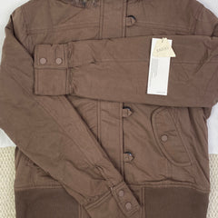 Down-lined hooded jacket short coat