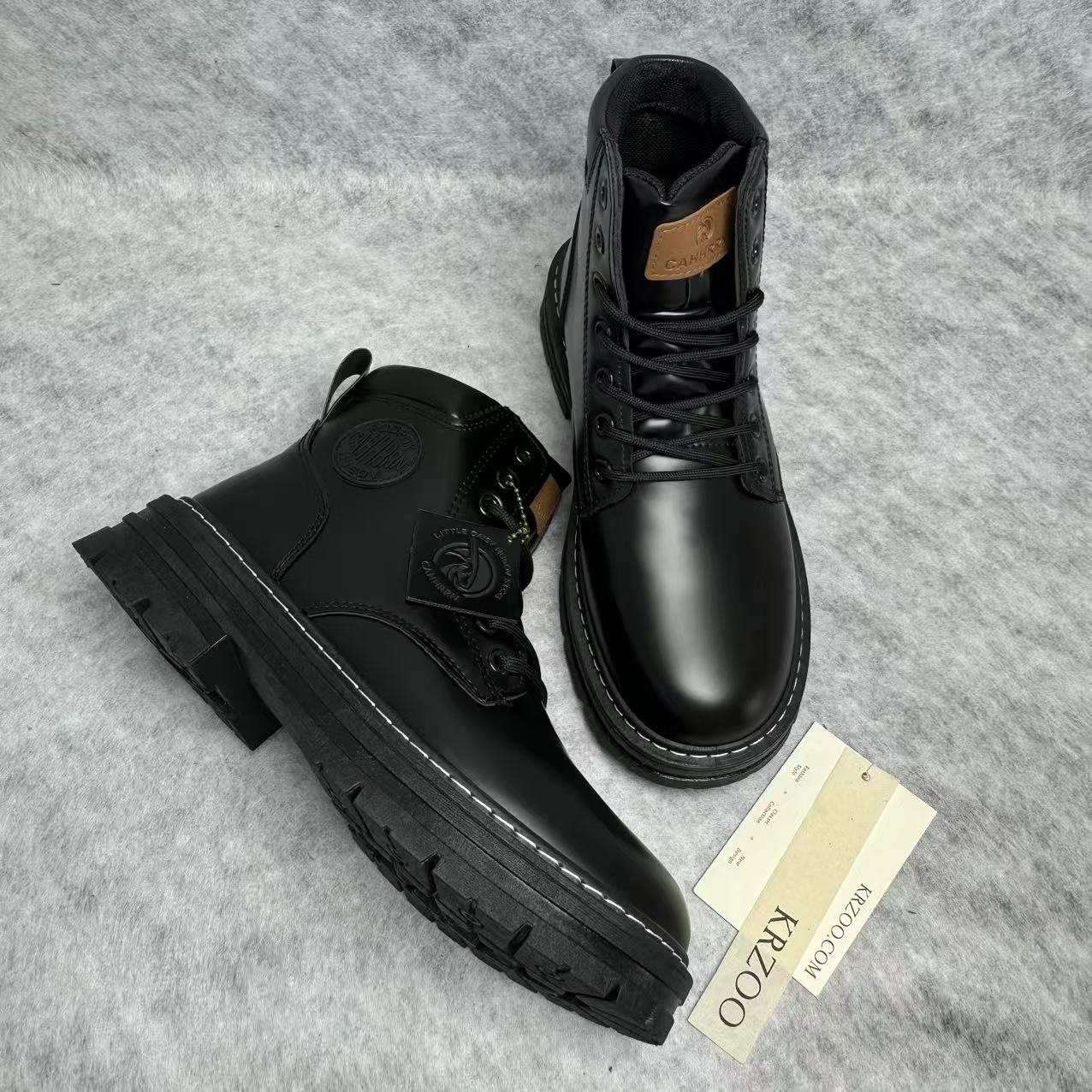 Mid-calf high-top boots