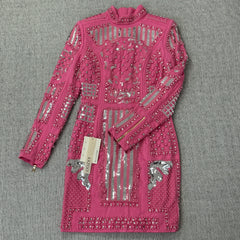 Heavyweight dress with diamond-set beads