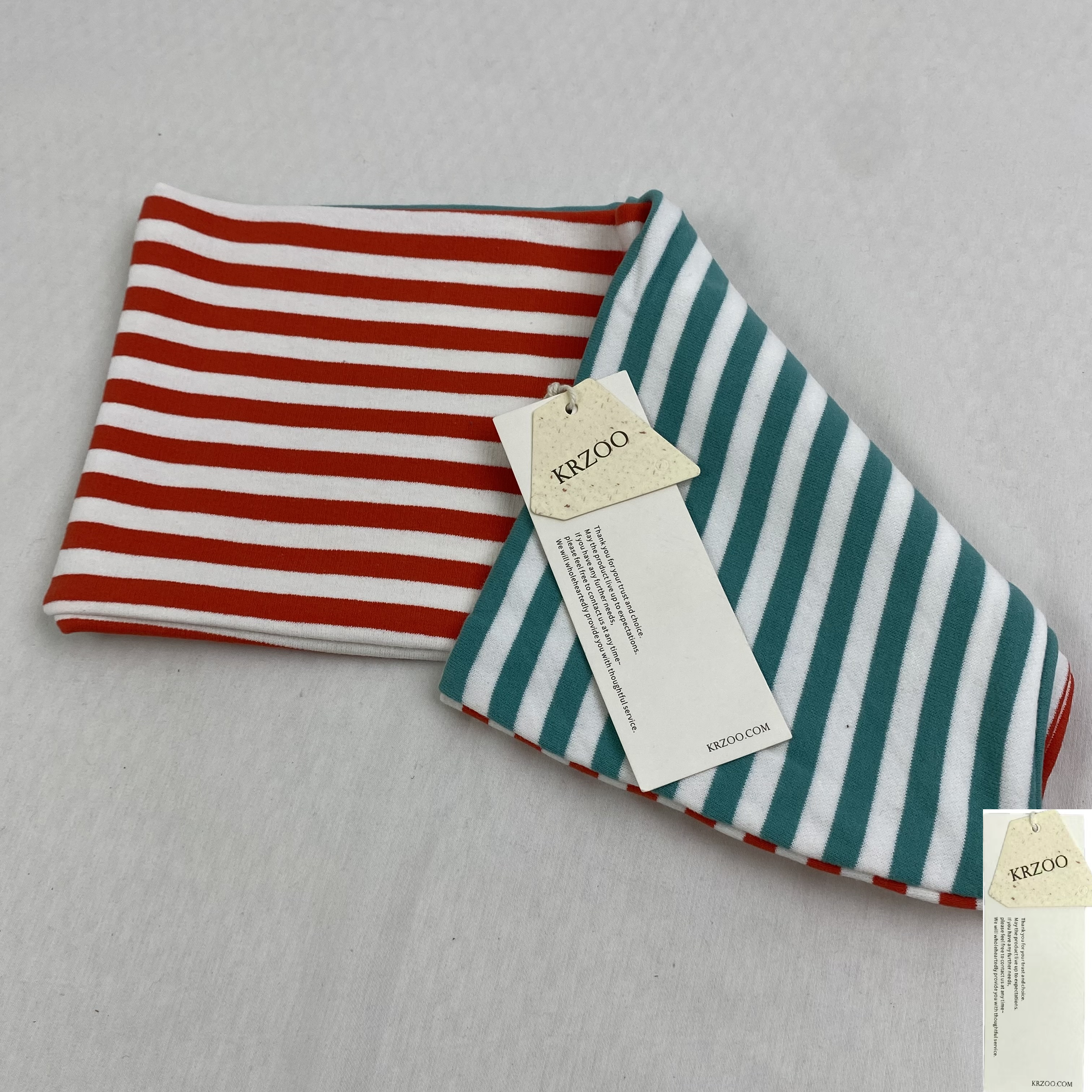 Multi-color plunging striped top