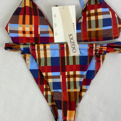 Striped two-piece swimming suit