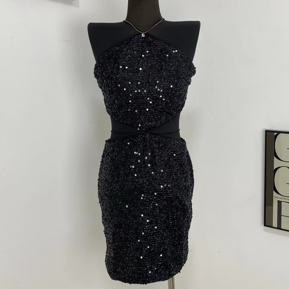 Backless Sequined Dress