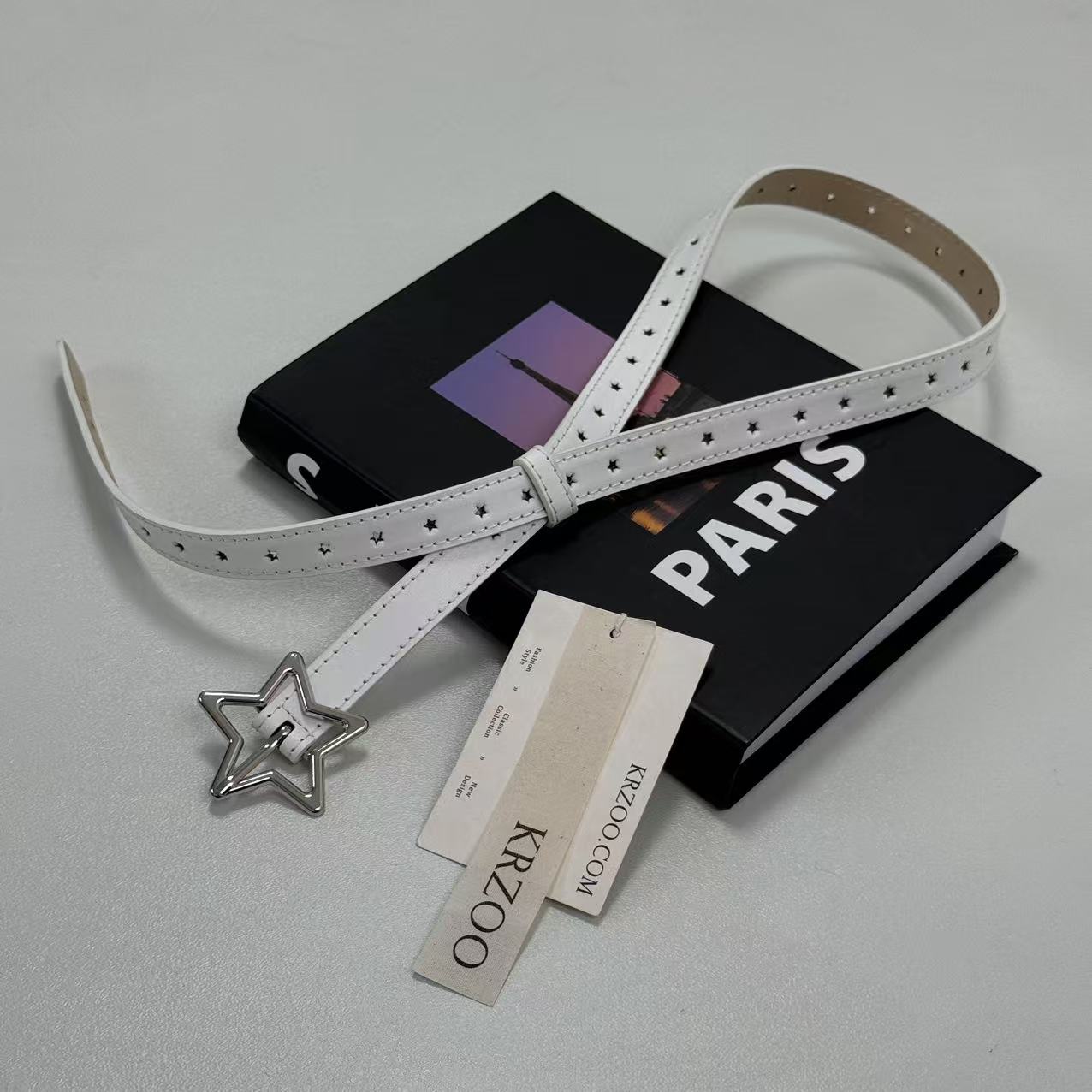 Pentagram alloy buckle star full-hole belt