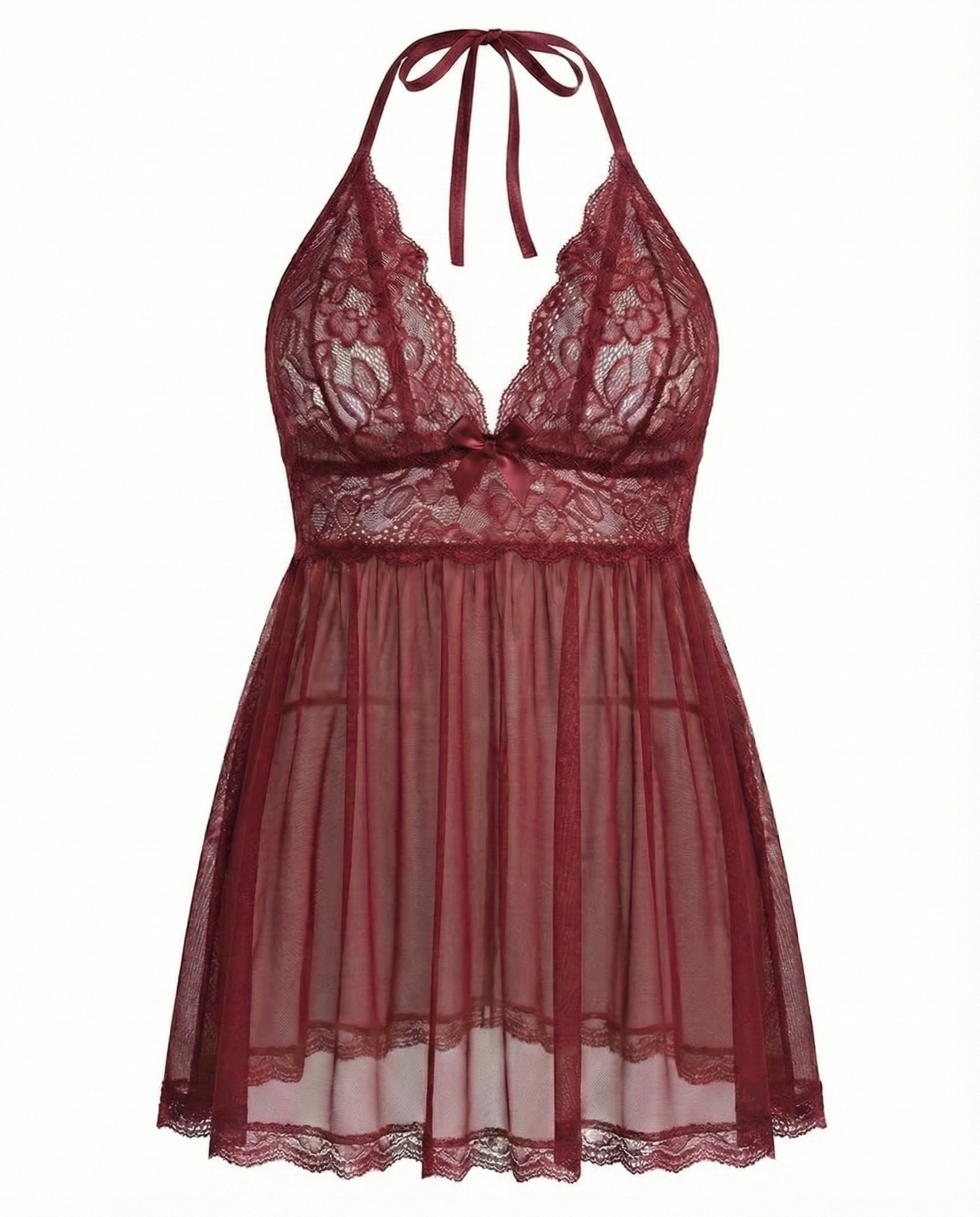 Women's Plus Size Lace Babydoll â€?Mesh Chemise Sleepwear