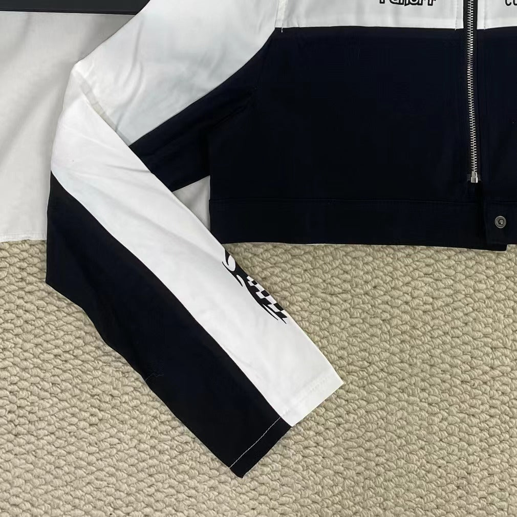 Patchwork Printed Color-Block Jacket