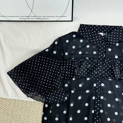 Elegant Polka-Dot Chiffon Blouse