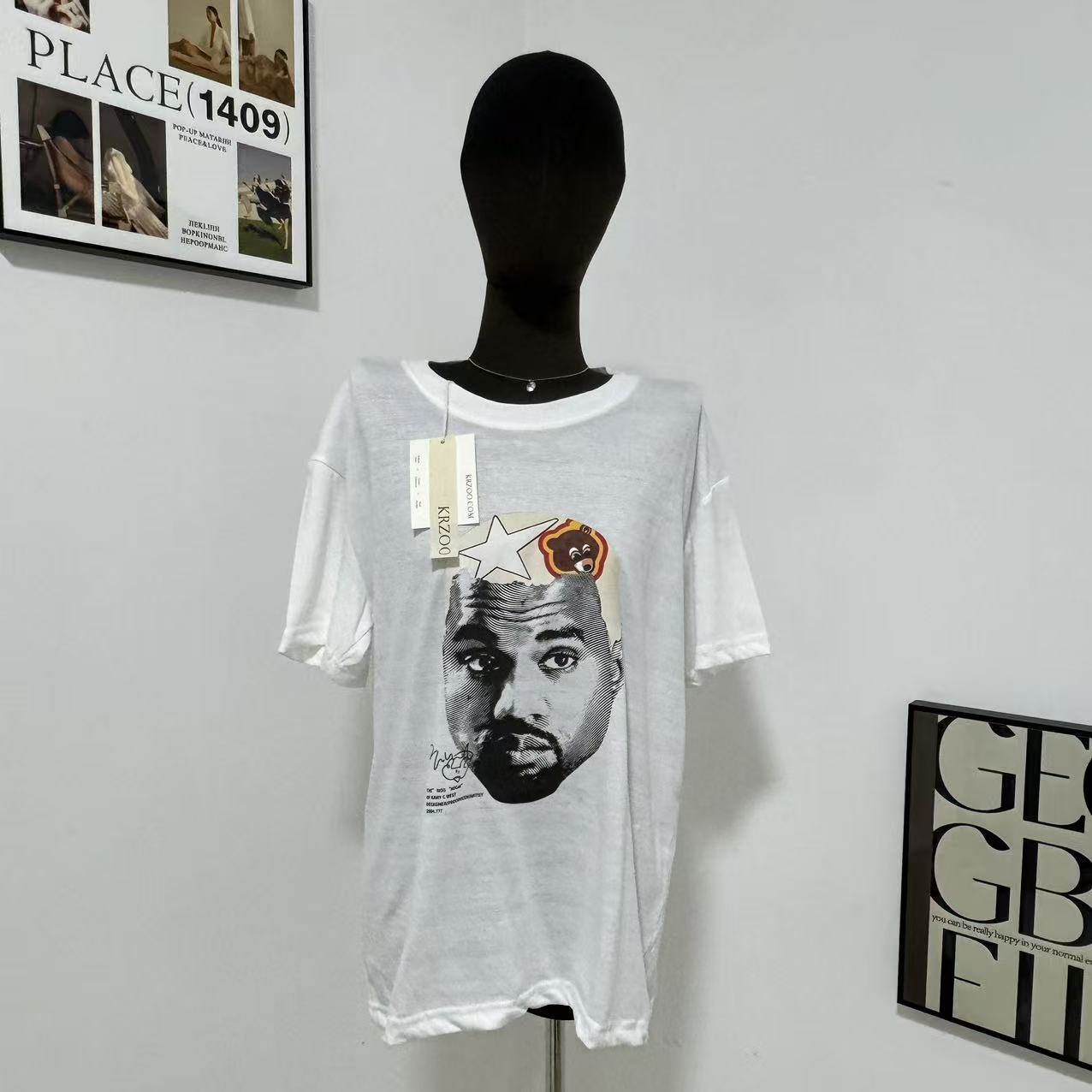 Cartoon-Print Crew Neck Short-Sleeve T-Shirt