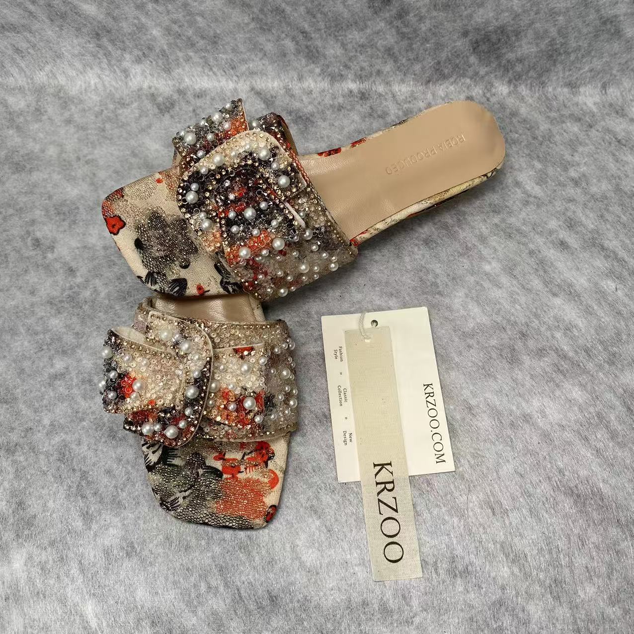 Water droplet loafers with thick heels