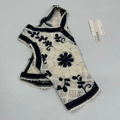 Contrasting-color V-neck cardigan vest