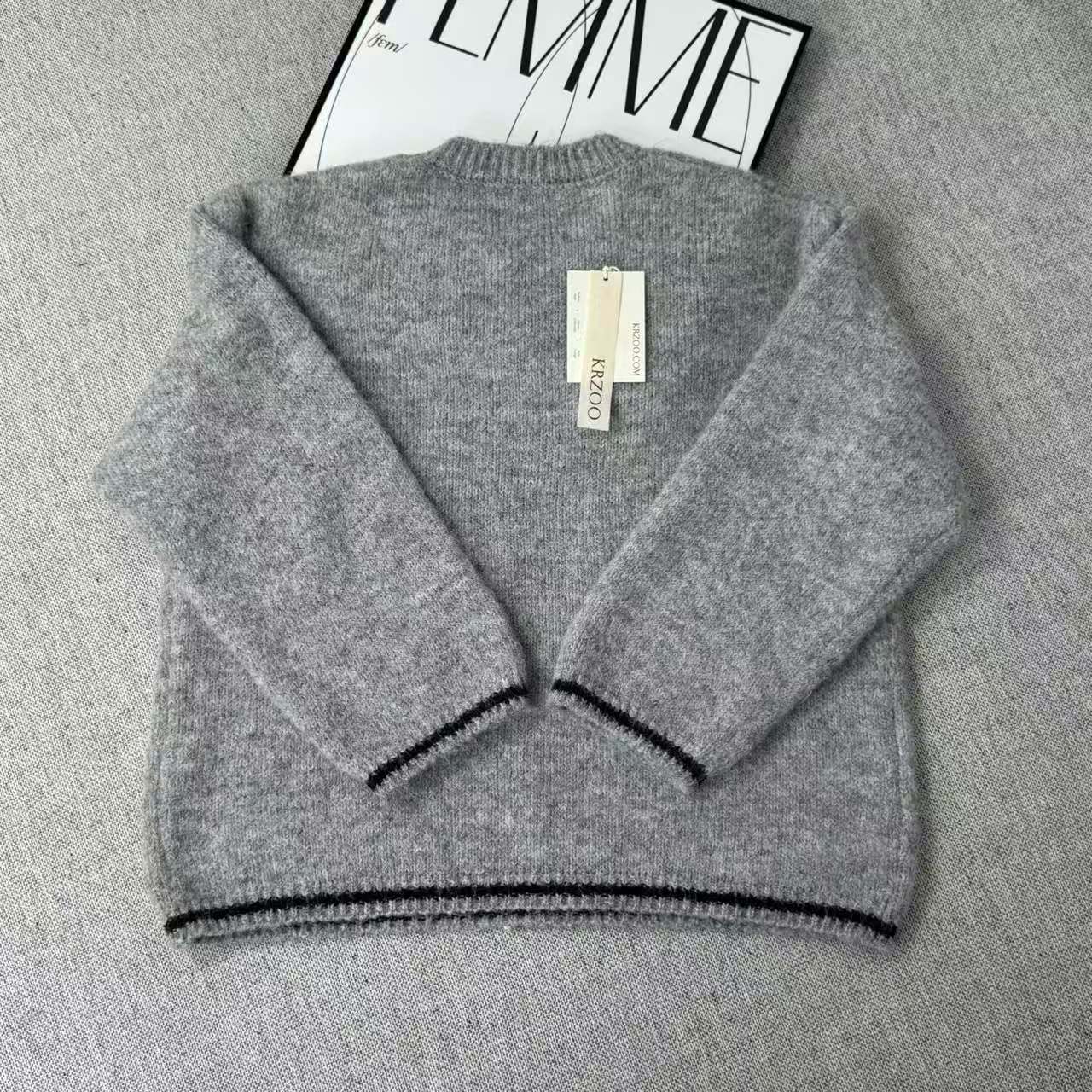 Wool blend pullover knit sweater