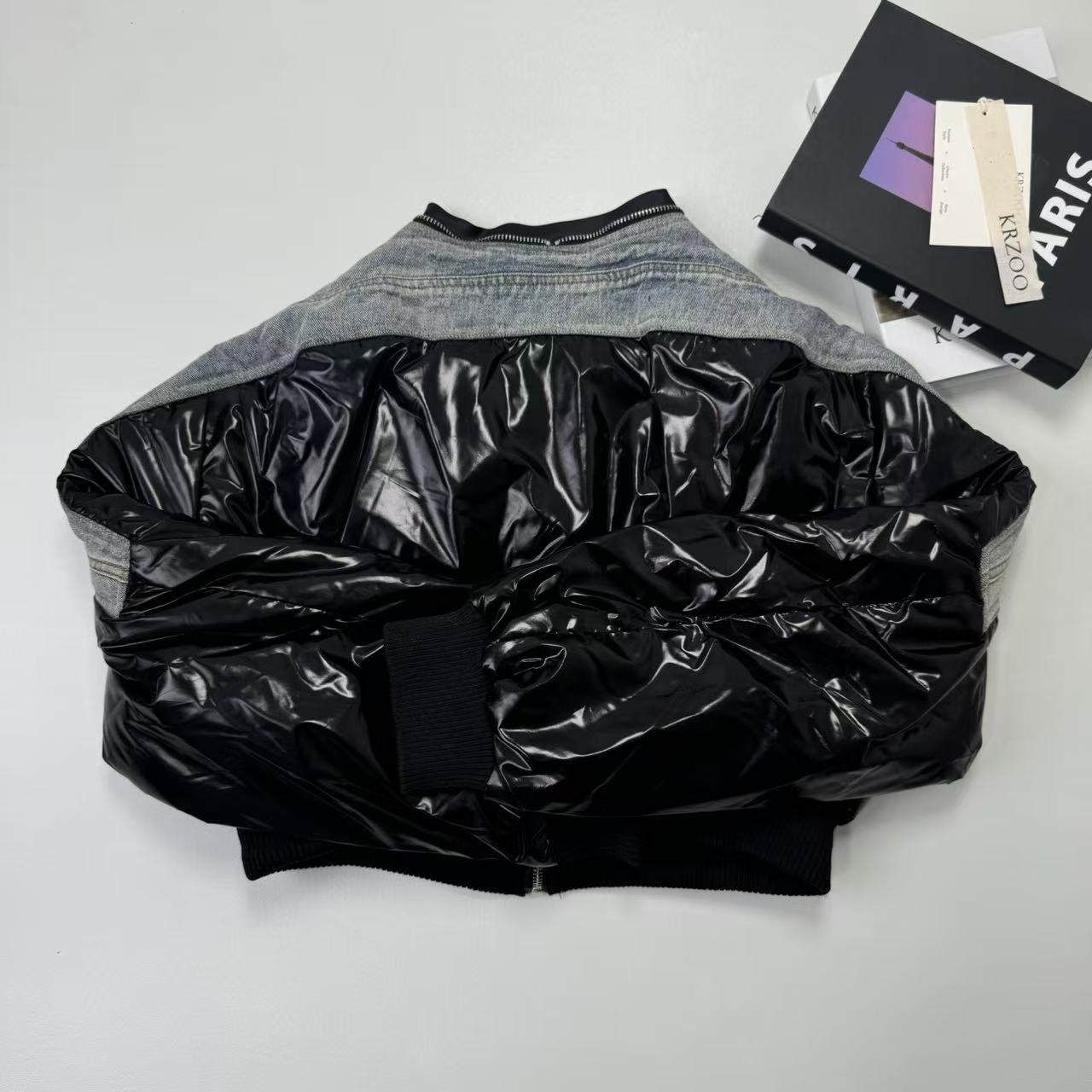 Jeans quilted down puffer jacket
