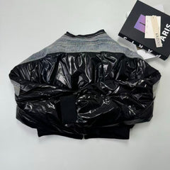 Jeans quilted down puffer jacket
