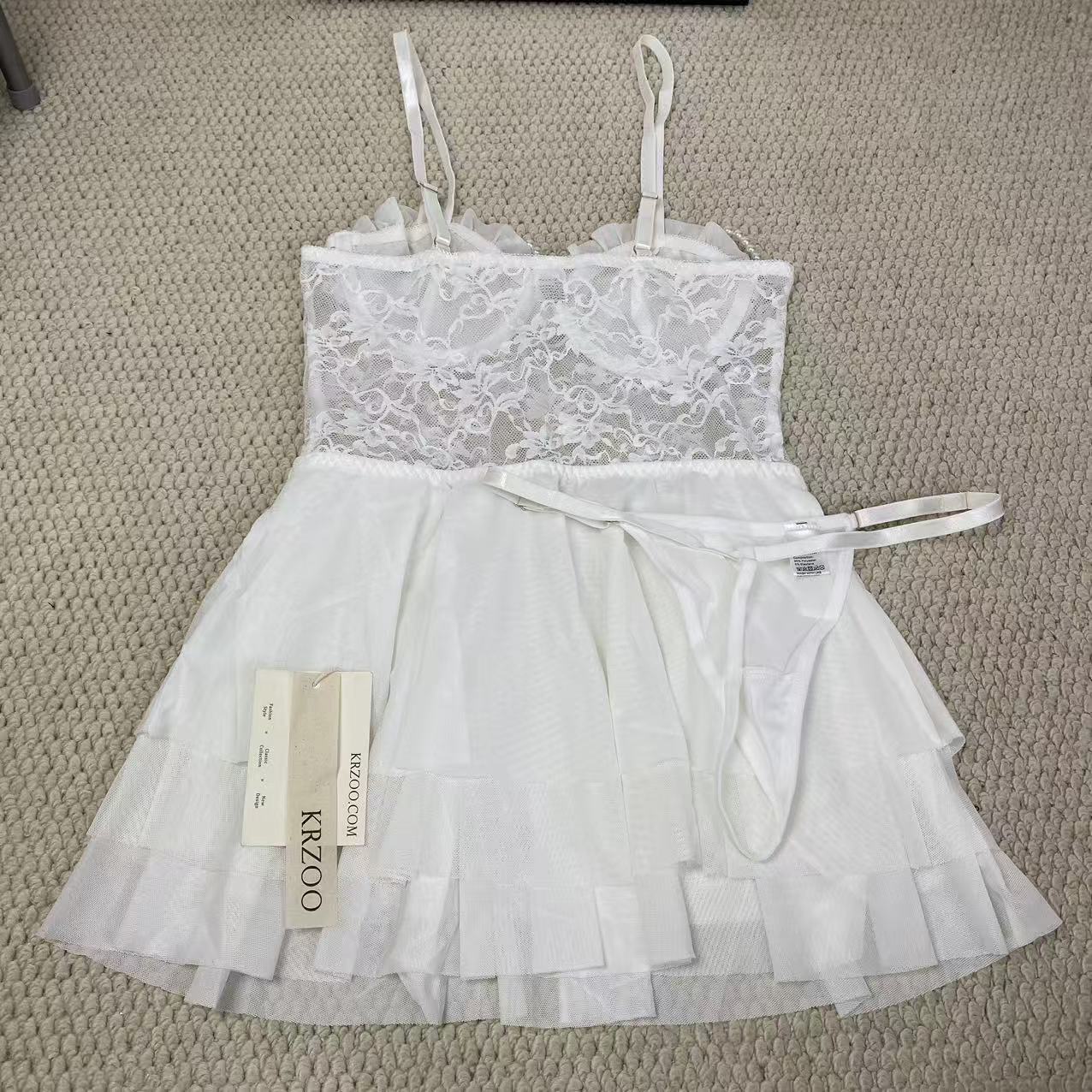 French-style lace halter dress set