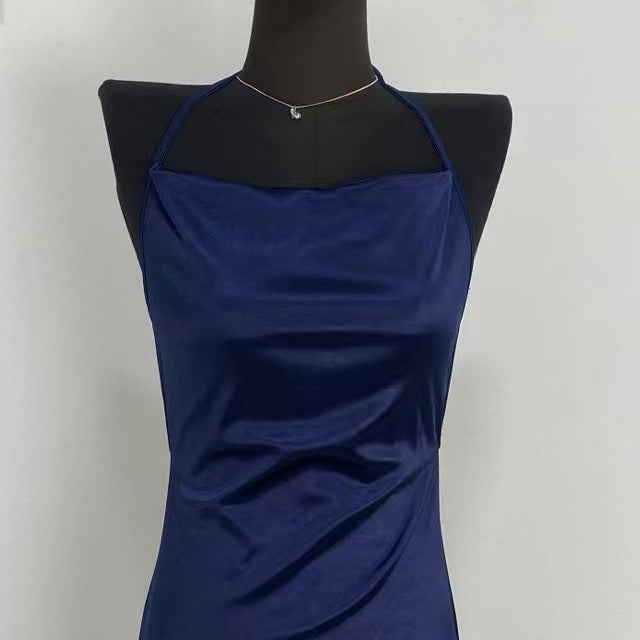 High-End Backless Suspender Skirt