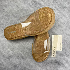 High-heeled wedge transparent flip-flops