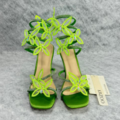 Floral snake-shaped strappy sandals