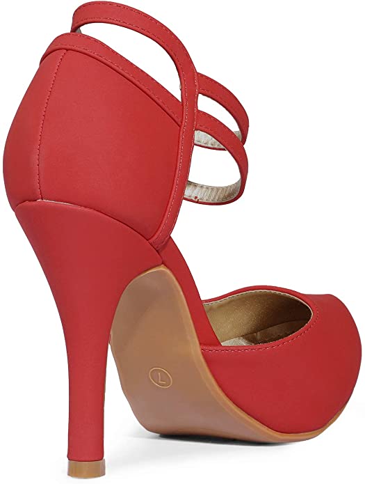 Double Ankle Strap Heel Pumps