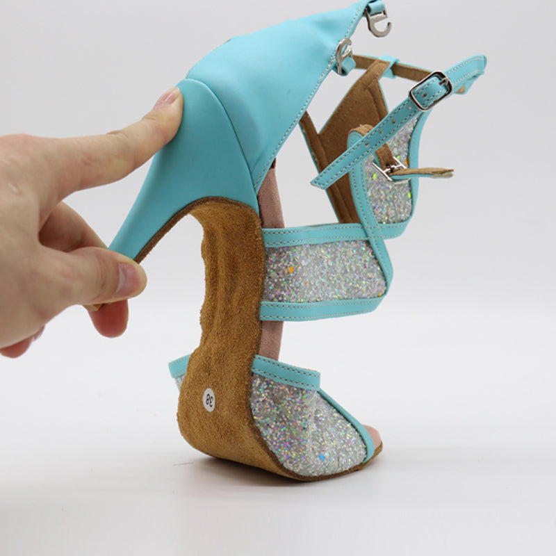 Women's Fluorescent PU Customized Heel Heels Dance Boots Salsa Dancing Shoes