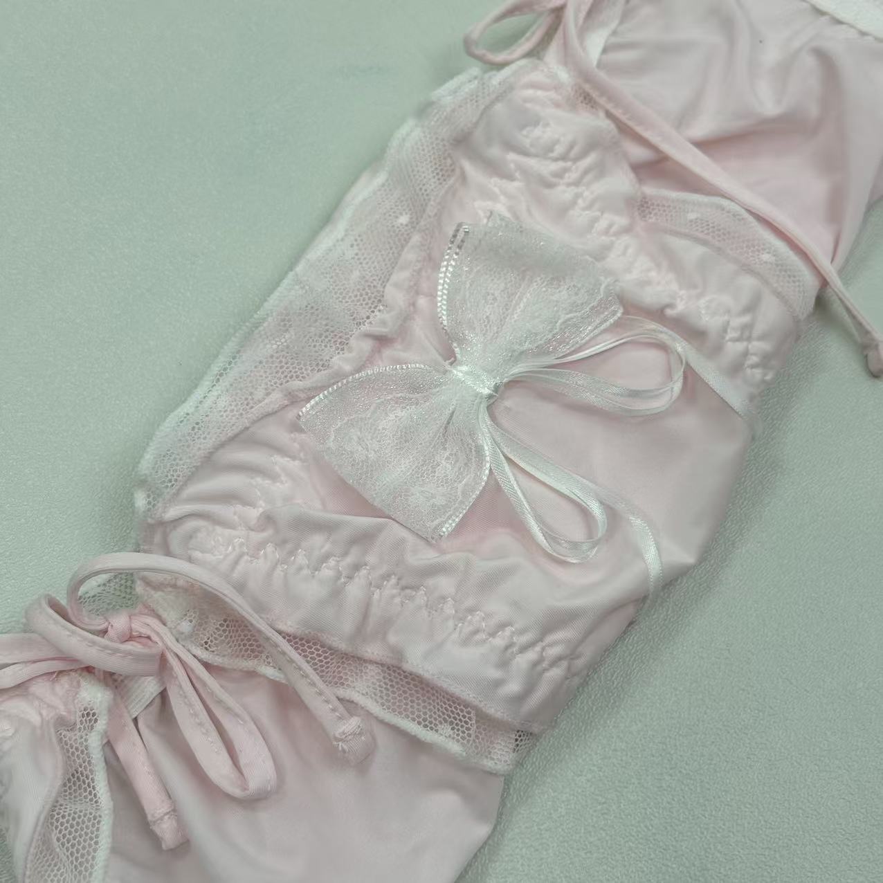 Lace-edged drawstring underpants