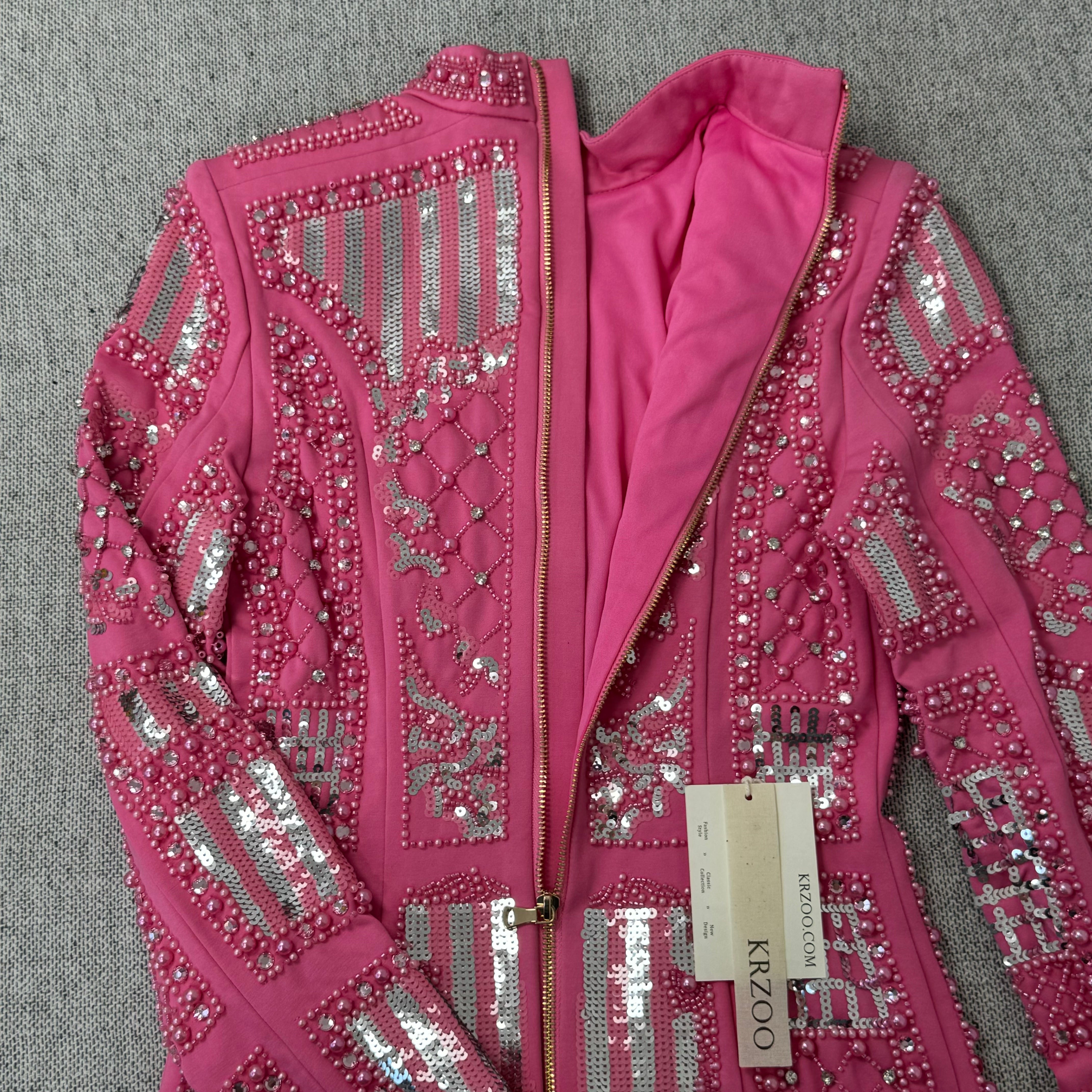 Heavyweight dress with diamond-set beads