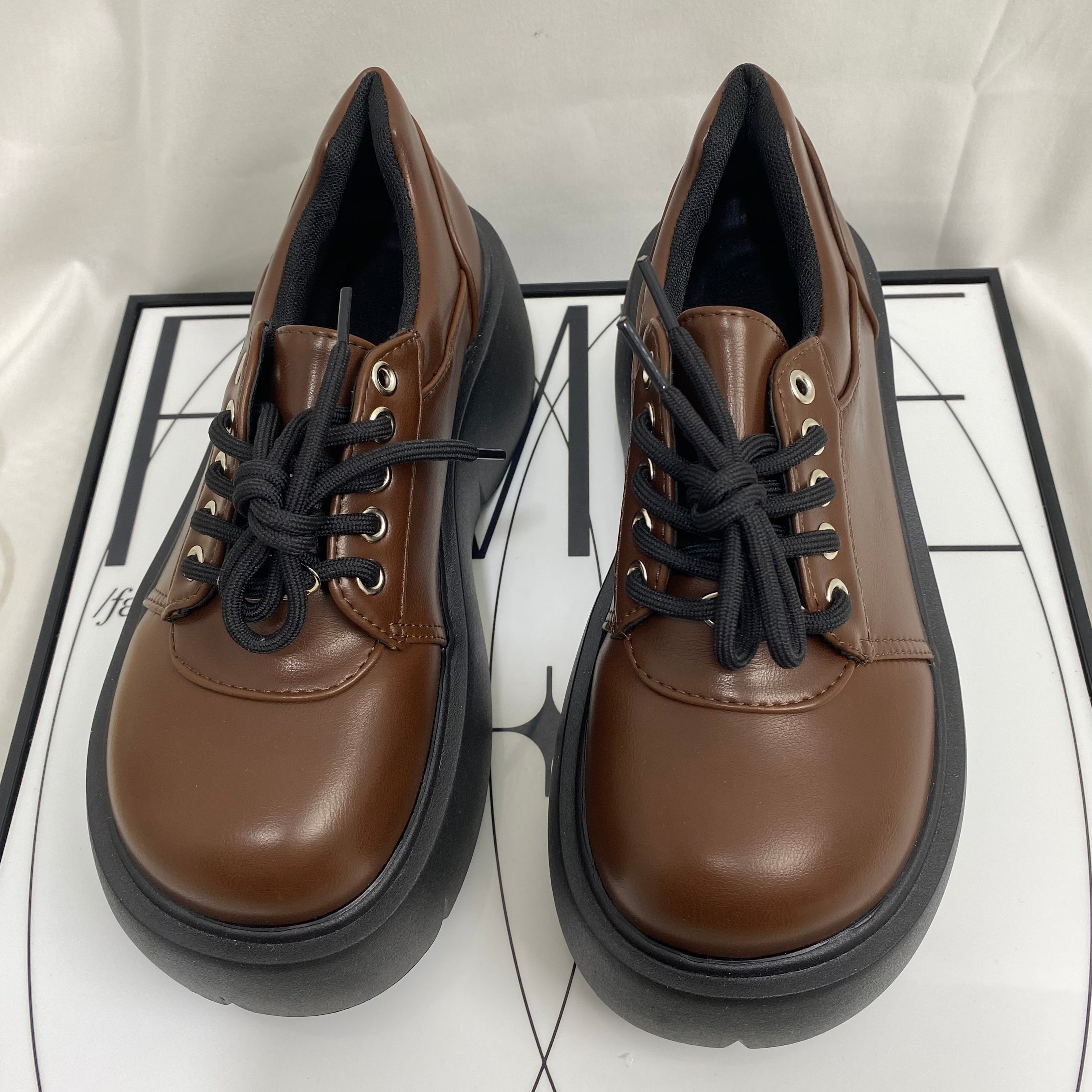 Thick-Soled British-Style Leather Shoes