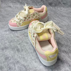 Multi-color strawberry printed loafers