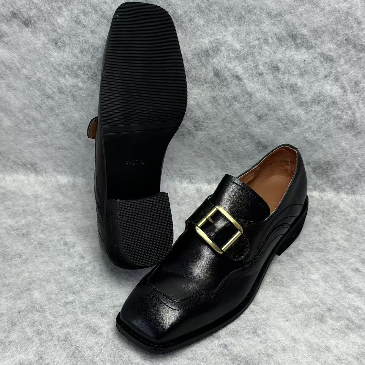 Square headband buckle casual ankle boots