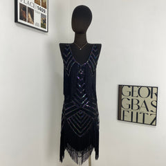 Strappy Sequined Evening Gown