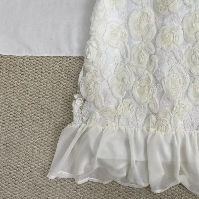 3D Floral Print Strappy Dress