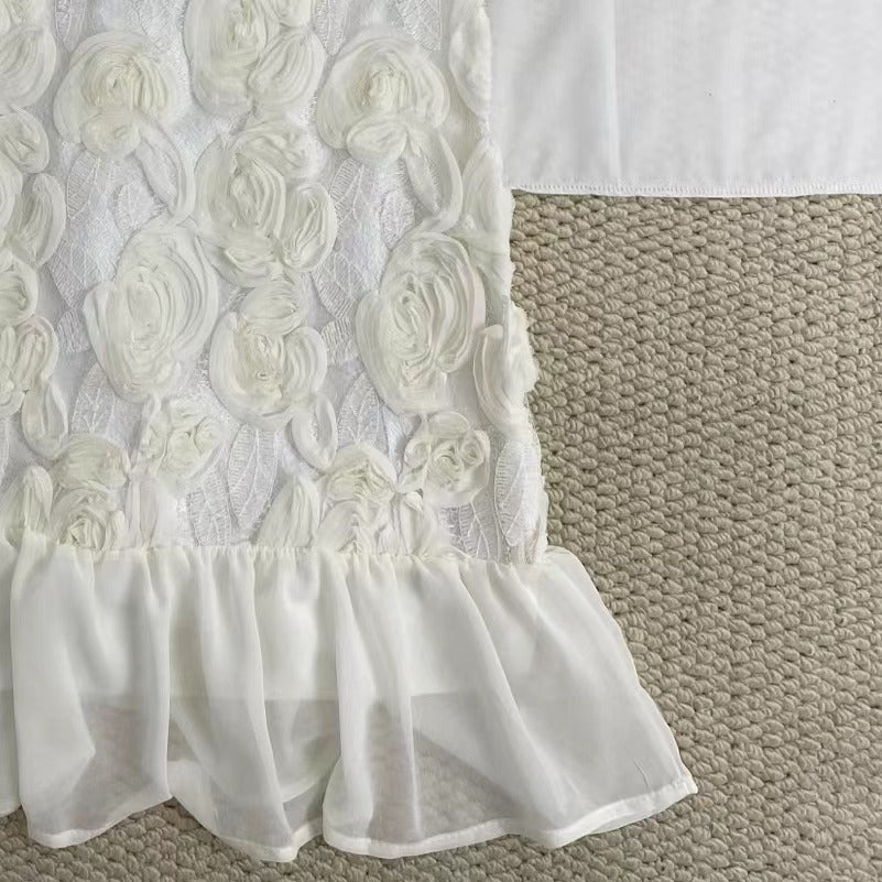 3D Floral Print Strappy Dress