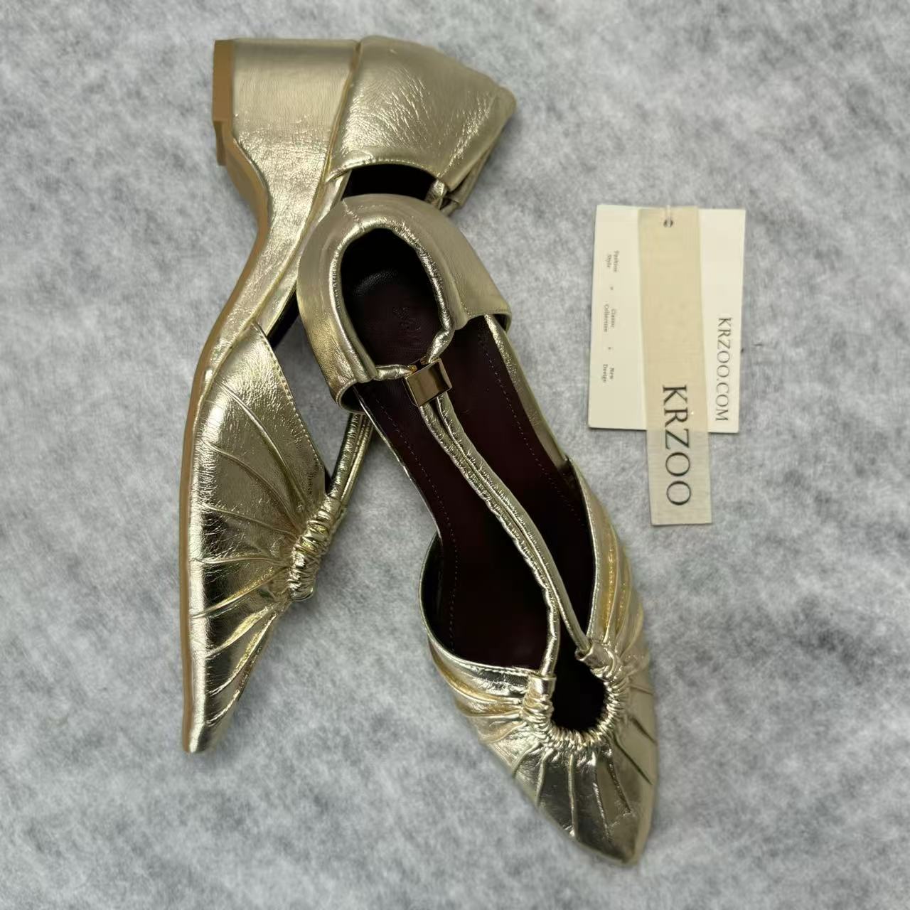 Ruffled headband open-toe thick-soled shoes