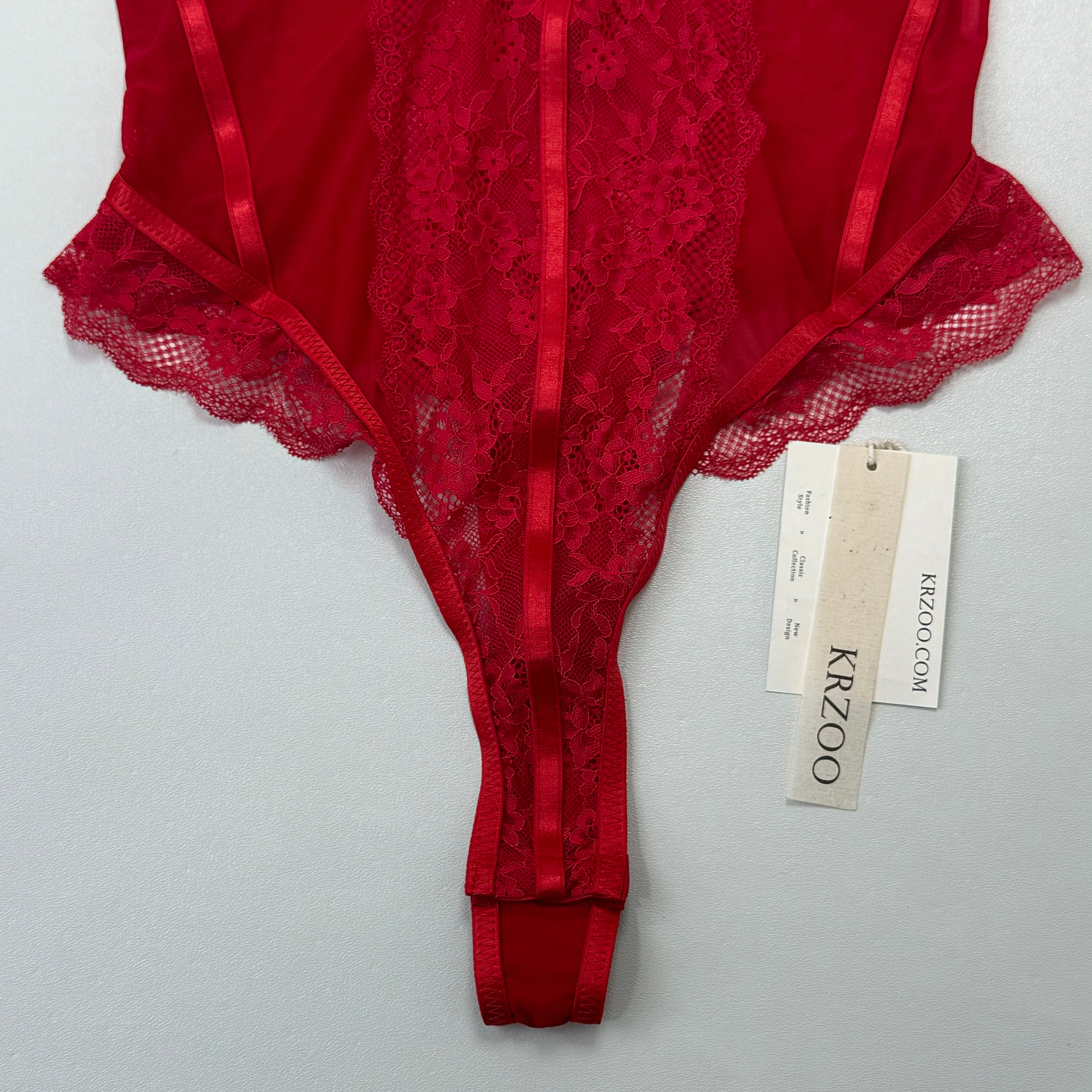 Lace French-style tight-fitting bandeau bodysuit