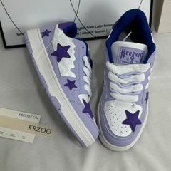 Heightening board shoes with star color contrast