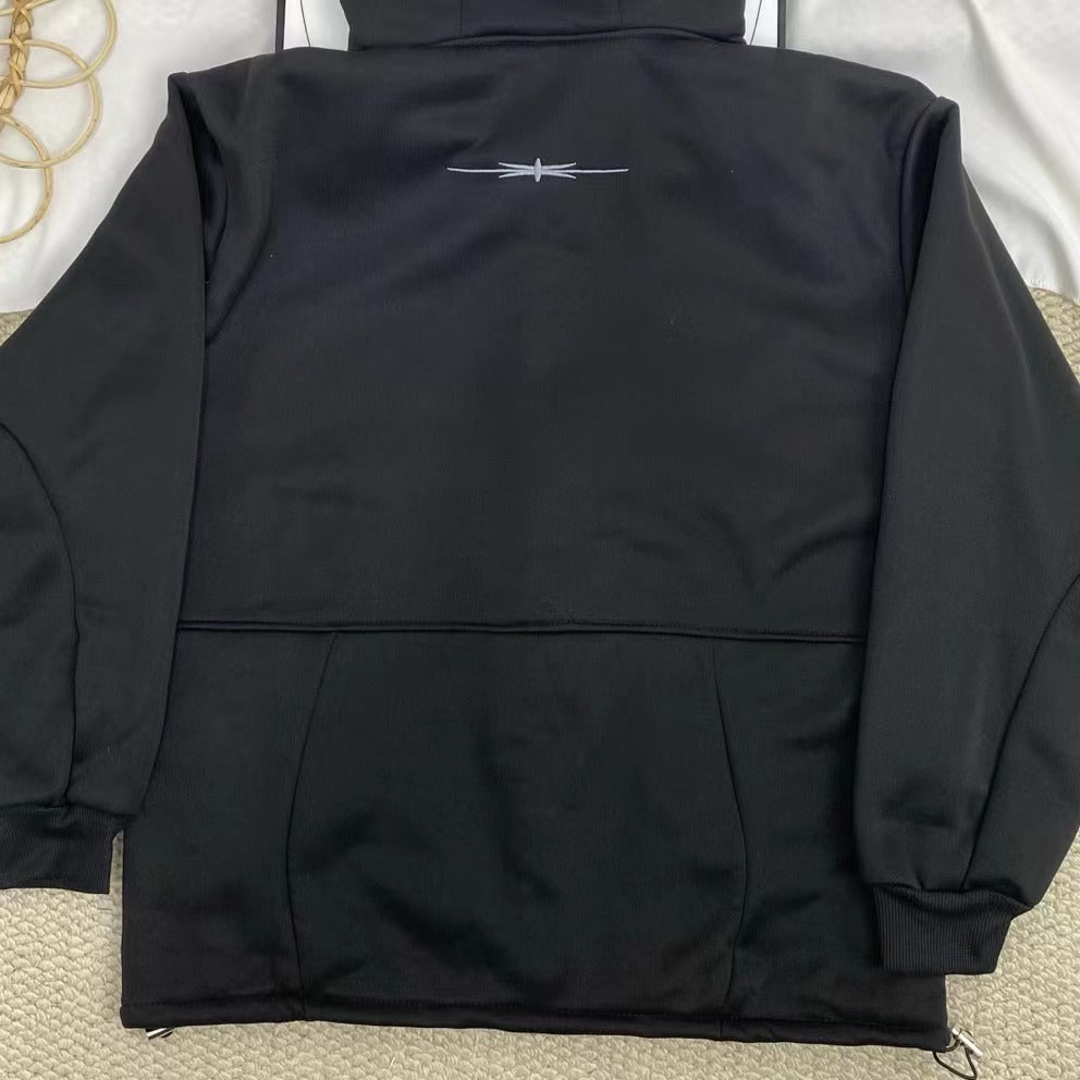 Face-Covering Zippered Cardigan