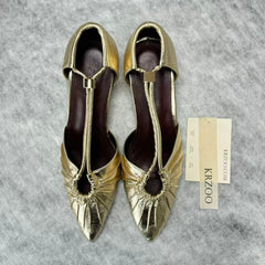 Ruffled headband open-toe thick-soled shoes