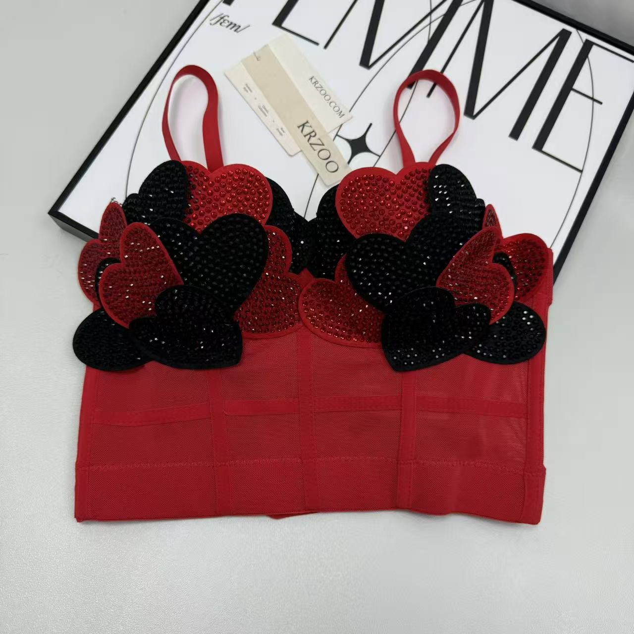 Diamond Heart-shaped Fishbone Bra