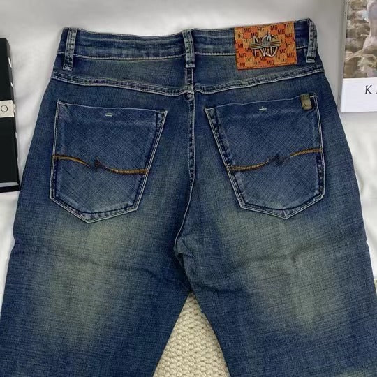 Vintage-Style Distressed Jeans
