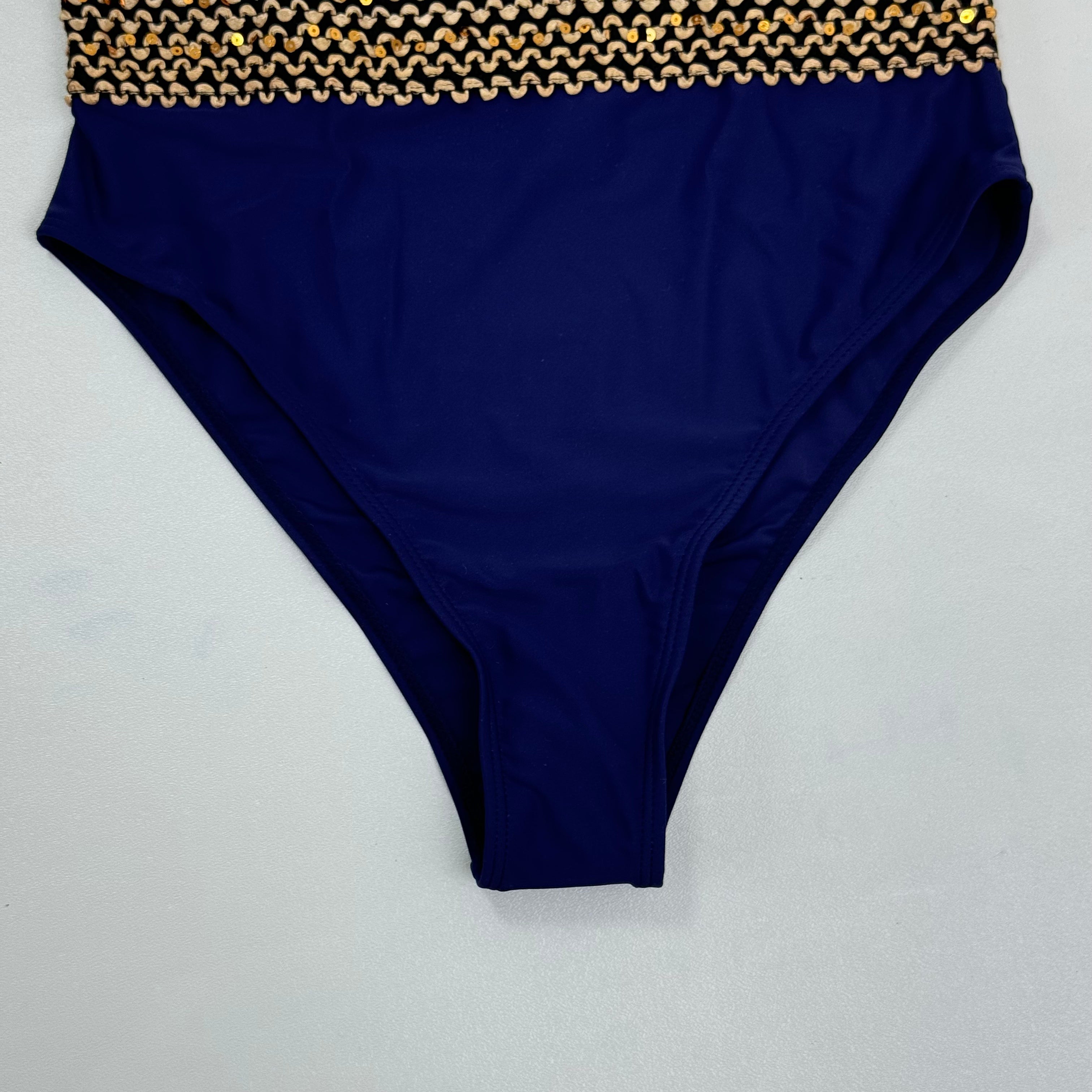 Gold thread bikini swimsuit