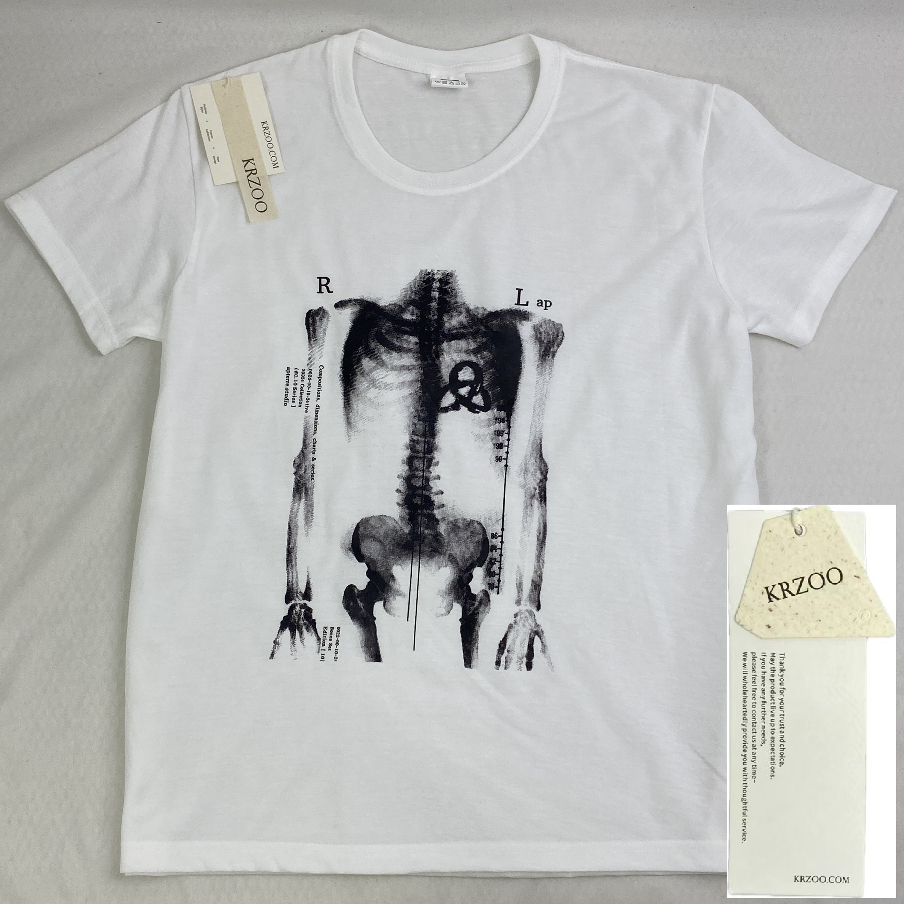 X-ray Bone Print Black and White T-Shirt