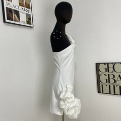 Ruffled Floral Waist-Cinching Dress